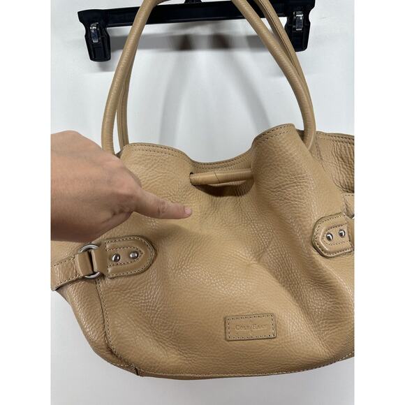 Cole Haan Village Classics Tote Beige Pebbled Leather Shoulder Bag Large READ - Picture 13 of 13